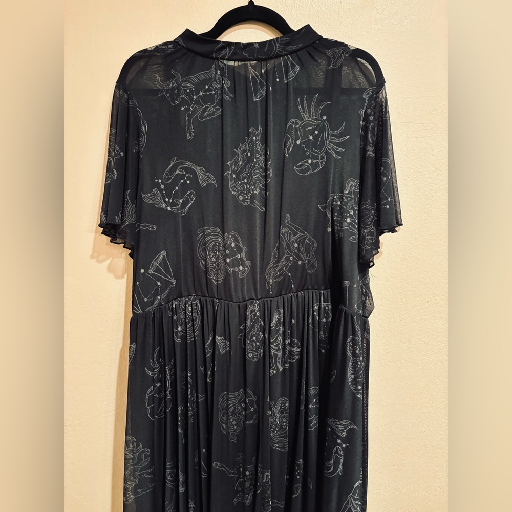 Nightfall Constellation Whimsygoth Black Midi Dress size 22/24 - Picture 5 of 10